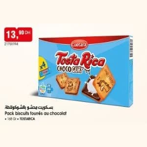 Pack biscuits fourrés au chocolat TOSTARICA