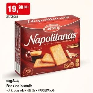 Pack de biscuits Napolitanas à la cannelle