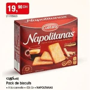 Pack de biscuits Napolitanas à la cannelle
