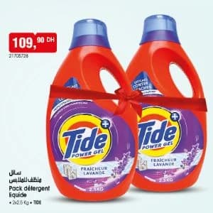 Pack détergent liquide Tide Power Gel Fraîcheur Lavande