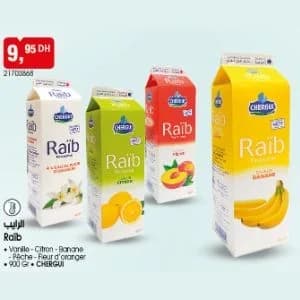 Raïb CHERGUI (Vanille, Citron, Banane, Pêche ou Fleur d'oranger)