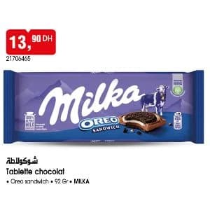 Tablette chocolat Oreo sandwich MILKA