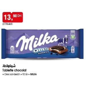 Tablette chocolat Oreo sandwich MILKA