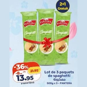 Lot de 3 paquets de spaghetti Pantera