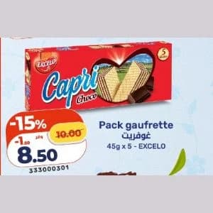 Pack Gaufrette Capri Choco Excelo